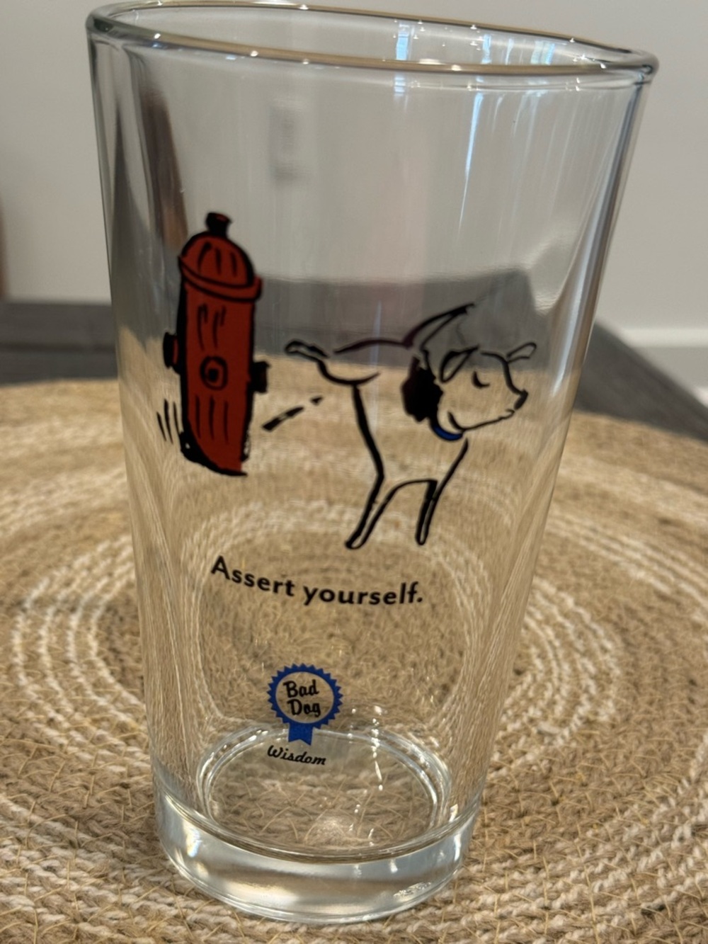 Vtg Bad Dog Brand Wisdom Glass Drinking Glasses Set of 3 Funny Theme Drinkware - Picture 10 of 16
